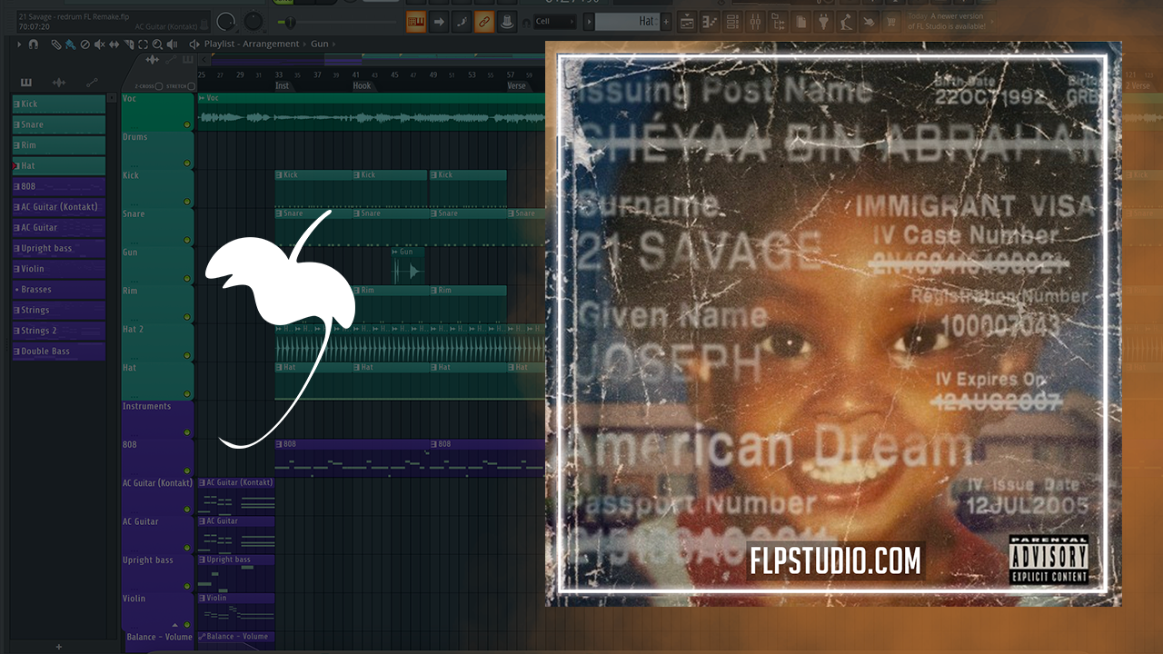 21 Savage - redrum FL Studio Remake (Hip-Hop) – FLP Studio