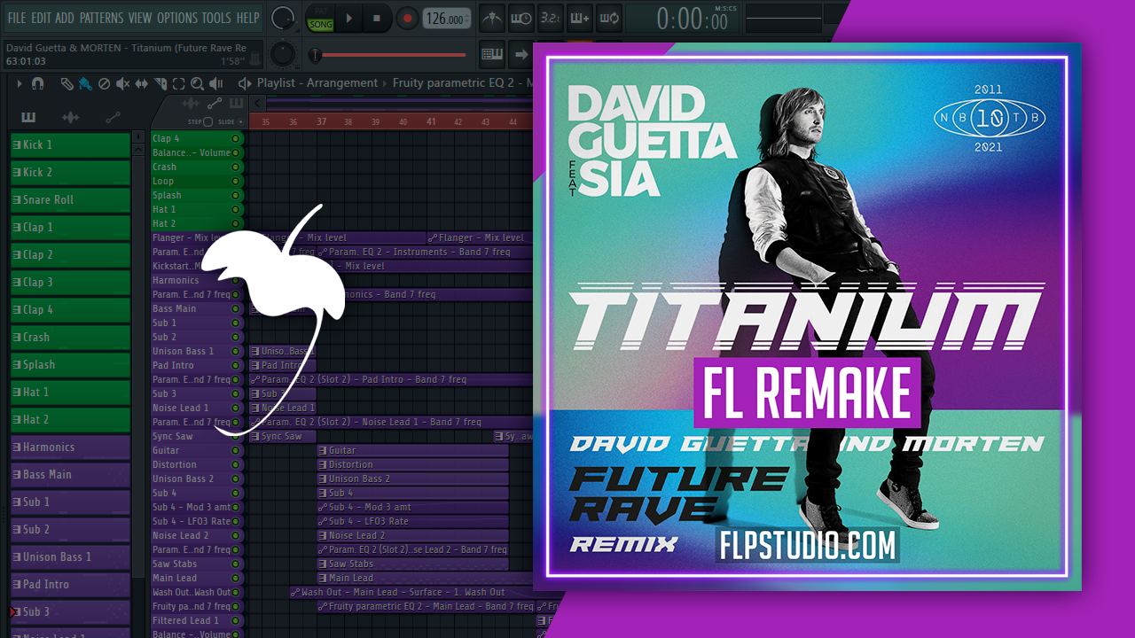David Guetta ft Sia - Titanium (David Guetta \u0026 MORTEN Future Rave Remix) FL  Studio Remake, image size:1280x720