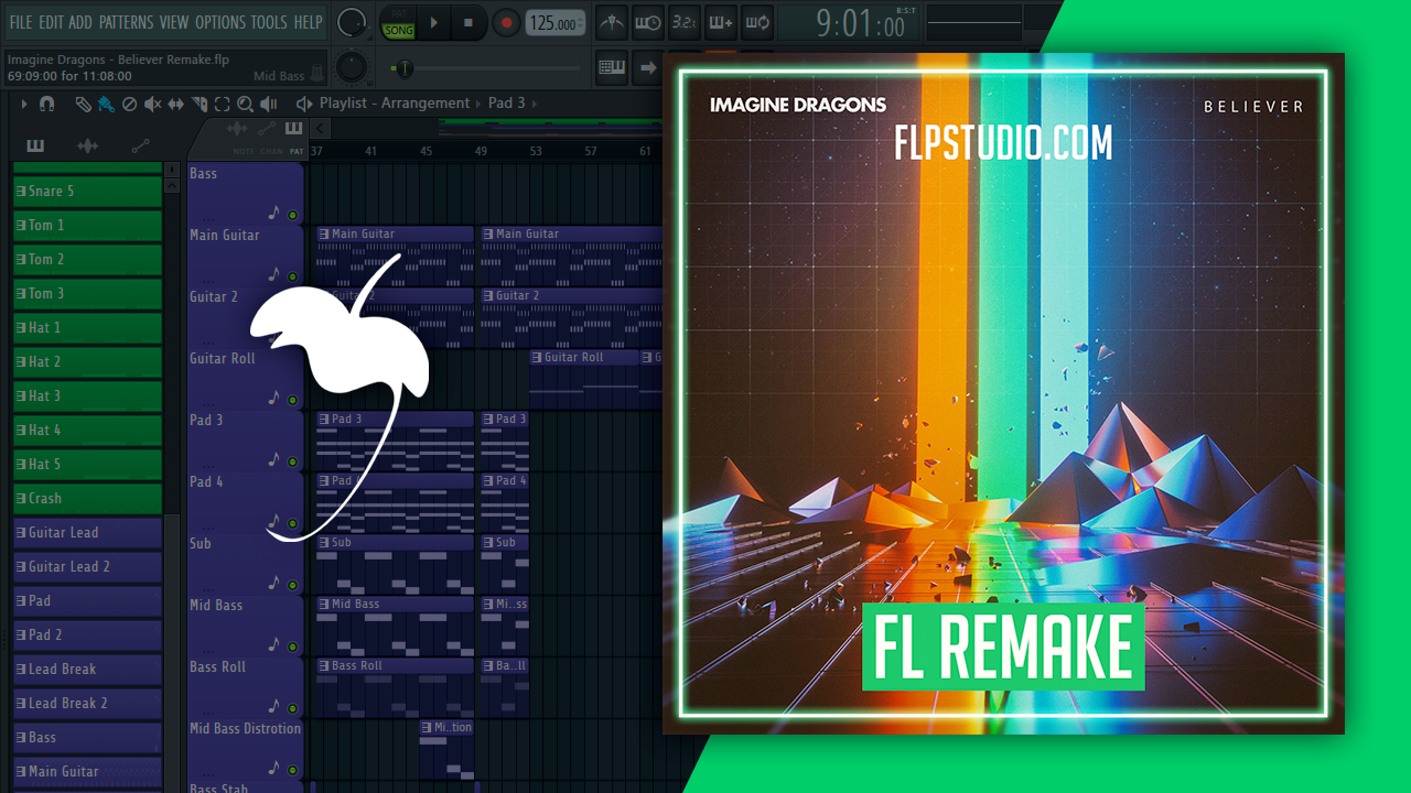 Imagine Dragons - Believer Fl Studio Remake (Dance Template) – FLP